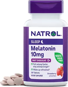 Natrol Fast Dissolve Melatonin 10 Mg, Melatonin Supplements for Restful Sleep, S - Picture 1 of 12