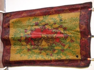 Antique 19th Century Horse Hair & Horsehide Carriage Blanket 60" x 43" Foxes - Picture 1 of 18