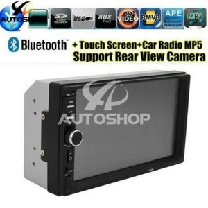 Car Radio Audio Stereo 2 Din MP5 Player Support 7" Bluetooth Touch Screen Camera - Picture 1 of 12