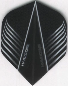 HARDCORE Black Carbon Wings Dart Flights: 3 per set - Picture 1 of 4