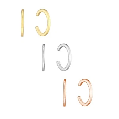 Ear Cuff Earrings No Pierced Solid 14K Real Gold Cartilage Hoop Earrings Women - Image 1 of 4