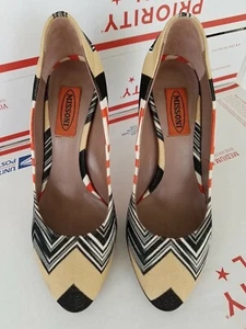 Missoni Zigzag Multicolor Heel Pumps Classic Shoes 6/36 Italy - Picture 1 of 10