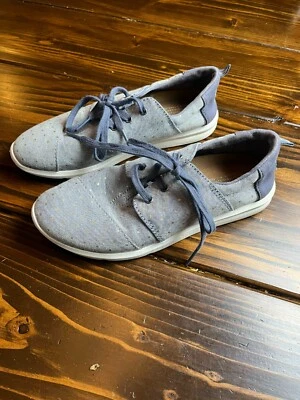 TOMS Shoes, Women's Size 7, Blue Gold, Polka Dots, Lace Up, Comfortable Shoes - Image 1 of 4