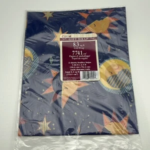 Vintage Cleo Moon Star Celestial Gift Wrap - Picture 1 of 3