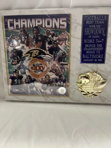 Baltimore ravens 2001 champions picture plaque Nos Cover