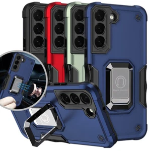 For Samsung Galaxy S21 FE 5G Phone Case Defender Metal Ring Magnetic Stand Cover - Picture 1 of 16