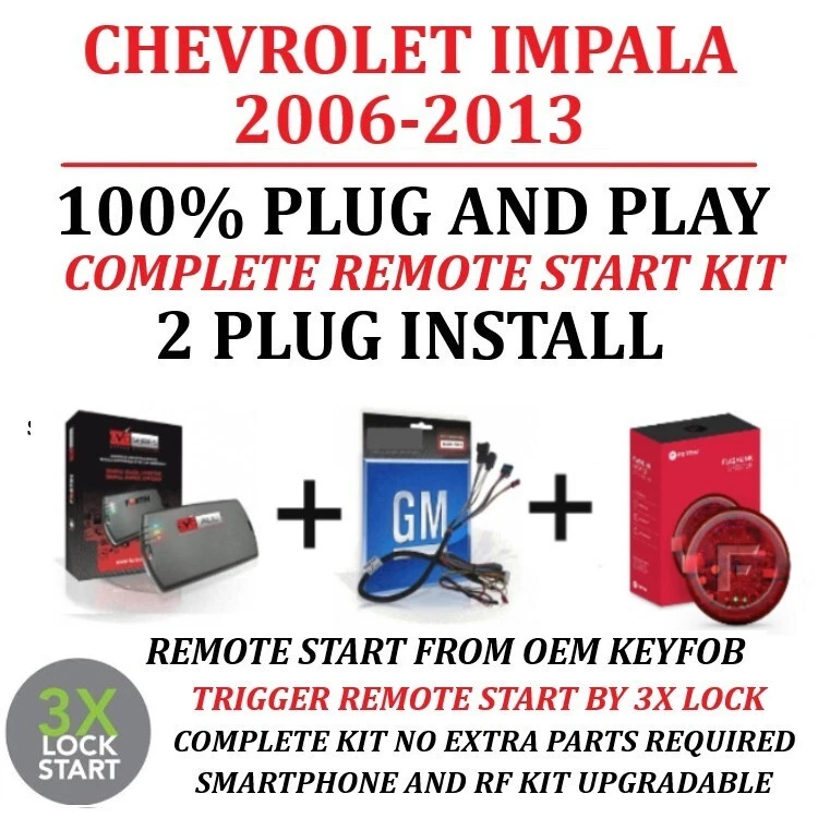 Remote Start Kit for CHEVROLET IMPALA 2006-2013 Plug and Play 3X Lock - Image 1 of 1