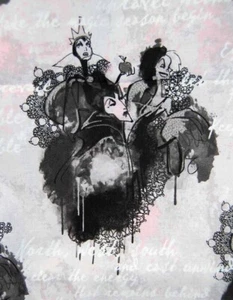 Disney Villains Cotton Fabric-Gray/black/pink - 43" wide - by the HALF yard - Picture 1 of 3