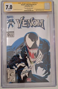 VENOM: LETHAL PROTECTOR #0 PLATINUM CGC SS 7.0 Bagley signed italian variant - Picture 1 of 7