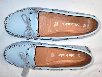 Женские мокасины без шнурков Blu Kicks 9. Небесно-голубой цвет. Сделано в Мексике.  - Изображение 1 из 4