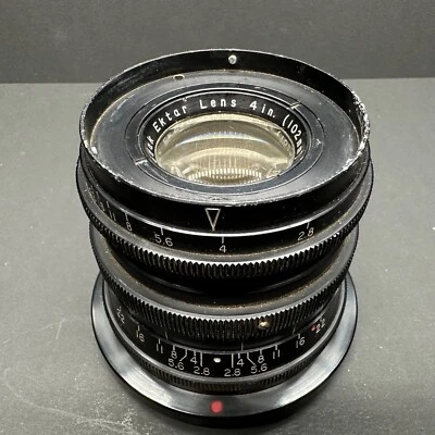 USED Vintage Military Kodak Ektar 4" inch (102mm) f/2.8 lens for Graflex - Image 1 of 4