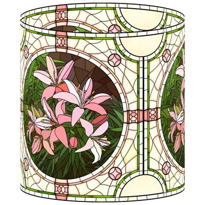 ArtToFrames 10" Lamp Shade Floral Glass Designs Acrylic Uno or Spider Fitting - Image 1 of 4