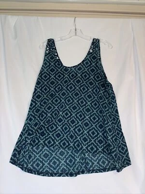 Camiseta sin mangas H&M para mujer L azul geométrico cruzado hombro Foto 1 de 4