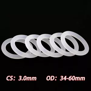White Silicon Rubber O-Ring Seals Washer Grade OD 34mm-60mm Cross Section 3.0mm - Picture 1 of 9