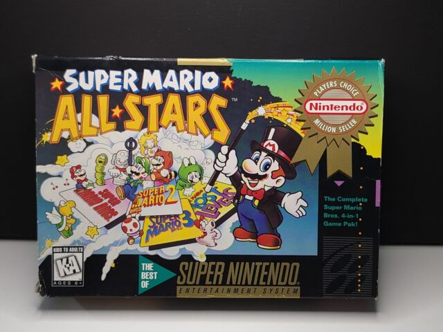 Jogo Super Mario All Stars + Super Mario World Original - SNES - Sebo dos  Games - 10 anos!