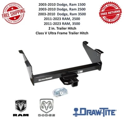 Engate de reboque Draw-Tite 41929 ultra quadro classe V, 2 pol. Receptor compatível com Dodge Ram - Imagem 1 de 4