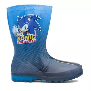 Botas de agua Sonic Orton azules Wellington botas de lluvia niños niños - Imagen 1 de 4