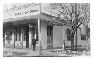 Vergangene Zeiten gebaut 1850 älteste Bank in Jacksonville, oder Vintage 1950er RPPC Postkarte - Bild 1 von 2