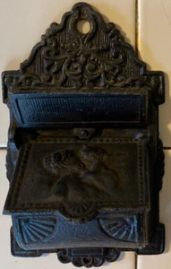 V M Co. VENUS & CUPID Cast Iron Wall Mount Match Holder - Picture 1 of 7