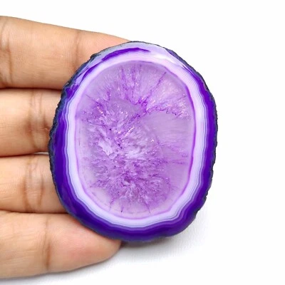 Purple Agate Slice Druzy Geode Cabochon Loose Natural Gemstone 151 Cts #5791 - Image 1 of 4