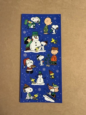 Peanuts Snoopy Christmas Winter Gift Tree Stickers Sticker Sheet Schulz Hallmark