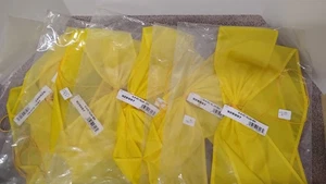 5PC NOS (New Old Stock) 16" Nylon Yellow Bow. (00) - Picture 1 of 7