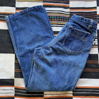 Vintage 1970’s Flare Jeans. Talon Zipper. Boho Hippie. Size 24/28.5 - Image 1 of 4