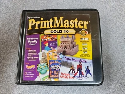 PrintMaster Gold 10 6 Good CDs Broderbund Software Windows 95 98 PC Desktop - Image 1 of 4