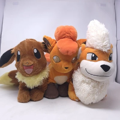 Build A Bear Pokemon Lote De 3 Eevee Vulpix Growlithe 2017 2021 2022 Nintendo - Imagem 1 de 4
