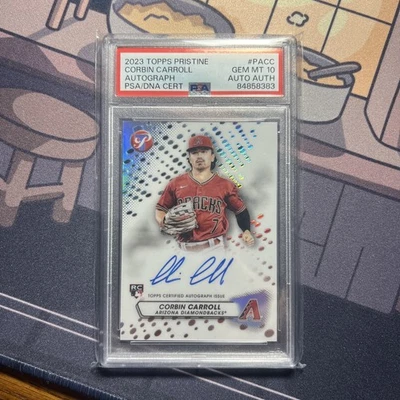 CORBIN CARROLL 2023 Topps Pristine Refractor RC #PACC AUTO AUTH / PSA 10   - Image 1 of 2