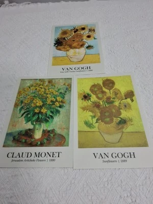 Sunflower&Vase W Sunflower Van Gogh Artichoke Flower Monet Wall Art 8X12 Canvas - Image 1 of 4