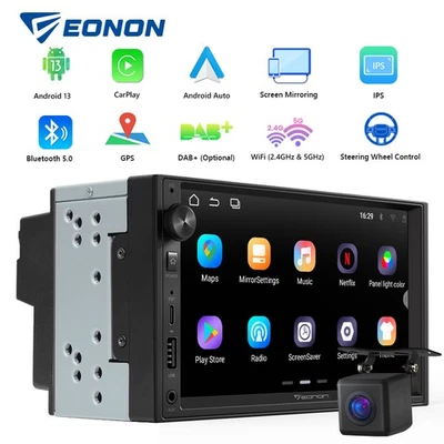 7" HD Car Stereo 2Din Android 13 GPS Navigation Wireless Apple CarPlay Bluetooth - image 1 of 4