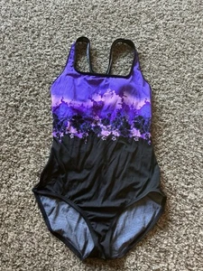 Speedo Badeanzug Größe 16 schwarz und lila sehr guter Zustand - Bild 1 von 12