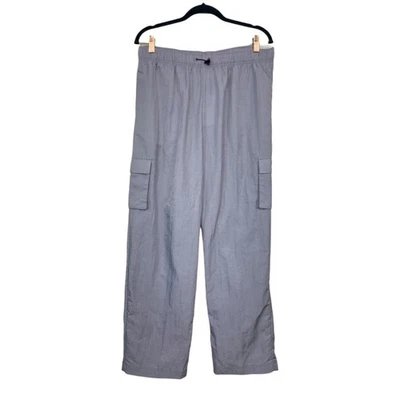 Nike женщин широкие ноги сплетенный грузовой брюки повседневный путешествий фиолетовый M новый с Ярлыками - Изображение 1 из 4