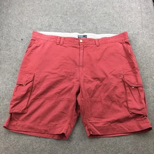 Polo Ralph Lauren Shorts Mens 52 Red Cargo 100% Cotton Big Tall Utility Pockets - Picture 1 of 12