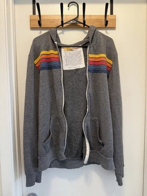 Aviator Nation Unisex 5 Stripes Zip Up Jacket - Image 1 of 4