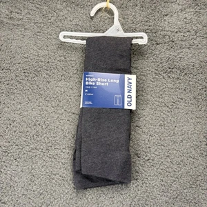 Old Navy High-Rise Long Bike Shorts Heathered Gray Athleisure Size M - Picture 1 of 5
