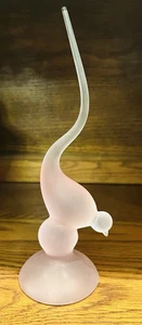 Wikinger Glas mattiert Satin Preiselbeere Figur langer Schwanz Vogel 9" mit Original Etikett - Bild 1 von 11