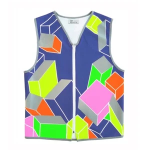 High Vis Reflective Cycling Vest Bicycle Bike. Fruitbox style. Size Kids 8 - Picture 1 of 2