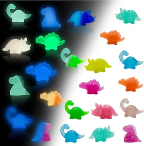 52 Pcs Mini Dinosaur Figures, Glow in the Dark Resin Figurines, Glow Toys for Ki - Picture 1 of 7