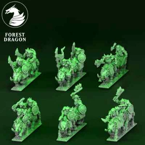 Orco cavaliere cinghiale (6 strisce) | modello fantasy 10 mm ad esempio per Warmaster - Foto 1 di 4
