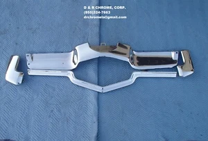 1971 LINCOLN 4-PIECE FRONT BUMPER TRIPLE CHROME SHOW QUALITY - Picture 1 of 7