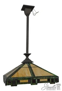 F61688EC: REJUVENATION Arts & Crafts Leaded Glass Ceiling Chandelier - Picture 1 of 10
