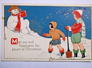 Postal de Navidad vintage postal diamante marcado PA 1932 - Imagen 1 de 4