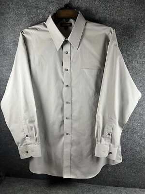 Camisa Croft and Barrow Gris Manga Larga Resistente a las Arrugas Para Hombre 18 34/35 Bonita Foto 1 de 4