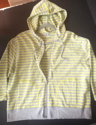 Exertek Hooded with Drawstring Spring Jacket Sweatshirt Gray and Yellow Size L - Image 1 of 4