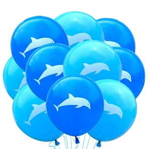 "Globos de delfines 12", globos con tema del océano azul fiesta cumpleaños látex, evento marino - Imagen 1 de 6