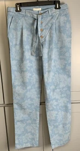 Pantalones para mujer Sundance talla 6 azules florales rectos playa hawaiano boho - Imagen 1 de 10
