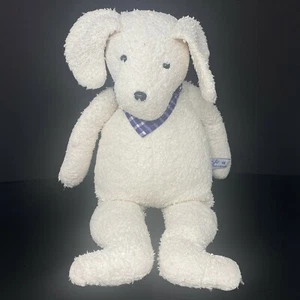 Efie White Dog Plush Cotton Blue Bandana Back Pouch 20" Stuffed Animal Germany - Picture 1 of 8