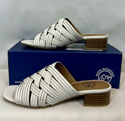 NIB WHITE MOUNTAIN Women's Alluvia Low Block Heel Woven Sandal 7.5 - Image 1 of 4